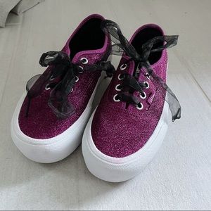 VANS Authentic Platform Glitter Wild Aster Purple Size 5